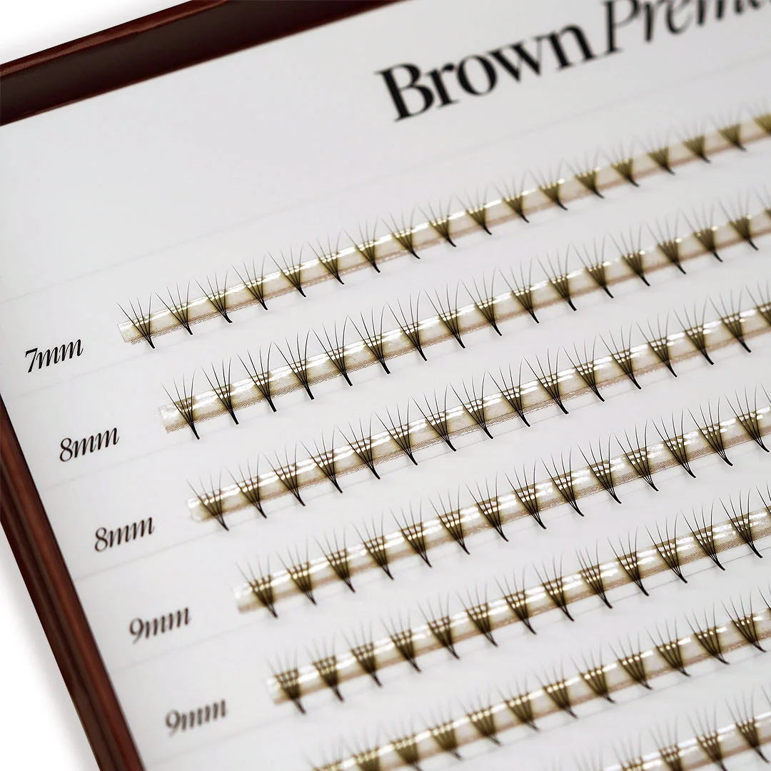 BROWN Narrow Premade/Promade Fans 4D 0.07 600 fans - Mixed Lengths - Image 4
